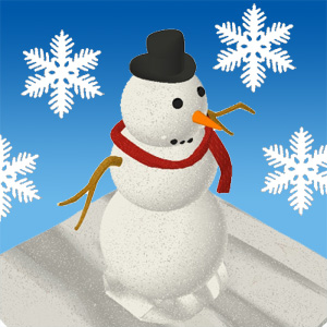 Snowman with snowflakes